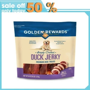 Golden' Rewards Duck Flavor Premium Dry Jerky Treats for All Dogs, 64 Oz - Picture 1 of 5
