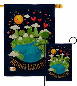 Bandiera da giardino tela madre terra dolce vita regalo decorativo cortile casa striscione - Foto 1 di 19