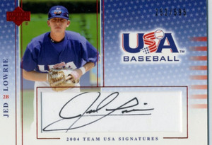 Jed Lowrie 2005 UD USA Baseball Team 2004 Certified 252/595 Autograph Auto Card