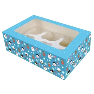 6/12 Cupcake Box - Christmas Friends - 4 Pack Sizes - Picture 1 of 1