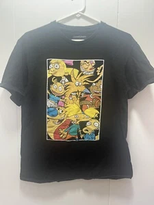 Nickelodeon Cartoon Family Character T-Shirt Men's Medium Black Short Sleeve - Picture 1 of 4