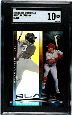 2021 Panini Chronicles Black #2 Dylan Carlson SGC 10 GEM MINT - Image 1 of 2