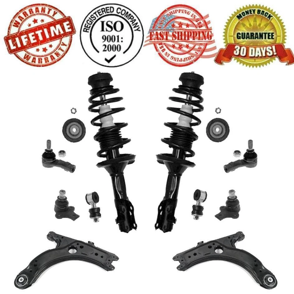 Front Strut Coil Spring Assembly + Suspension Kit 1993-1998 Jetta Golf 1.8L 2.0L - Image 1 of 4