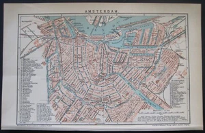 Histor. Stadtplan 1898 /Amsterdam / Brockhaus (# 179) - Bild 1 von 2