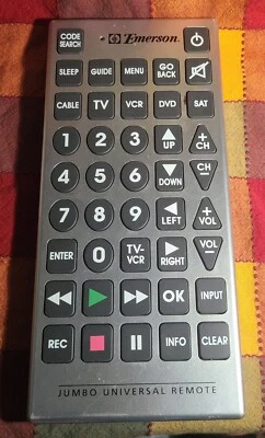 Emerson Jumbo Universal Remote, Tested Visually Impaired, Elderly Easy To Use - Image 1 of 4