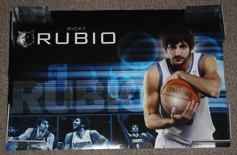 Minnesota Timberwolves Ricky Rubio 18.5x12.5 Poster Cover