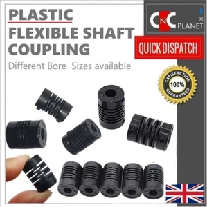 Plastic Black Flexible Shaft Coupling Coupler Stepper Motor Joining Connector UK - Picture 1 of 6