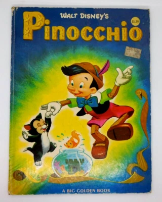 Libro Niños Walt Disney Pinocho A Big Golden Book 1975 Jiminy Cricket Foto 1 de 2