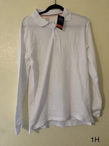 French Toast Unisex L/S Pique Polo Size 2XL Color White - Picture 1 of 4