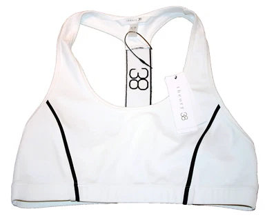 *** THEORY 38 Run SPORT Bra LOGO Racerback Top SCALE Podium WHITE ( M ) - Image 1 of 2