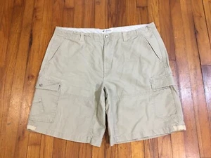 Columbia Cargo Khaki Drawstring Outdoor Cotton Hiking Shorts Mens Size 42 x 10 - Picture 1 of 12