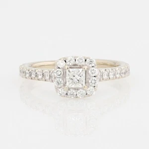 Neil Lane® .68ctw Princess Diamond Halo Engagement Ring 14k White Gold Size 6 - Picture 1 of 6