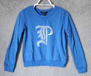 POLO Ralph Lauren Blue Letter "P" Graphic Terry Pullover Sweatshirt Youth Size L - Picture 1 of 11