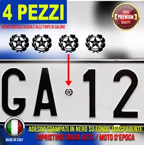 ADESIVI REPUBBLICA ITALIANA PER TARGA AUTO LOGO SIMBOLO RI ADESIVO STEMMA NERO - Foto 1 di 2