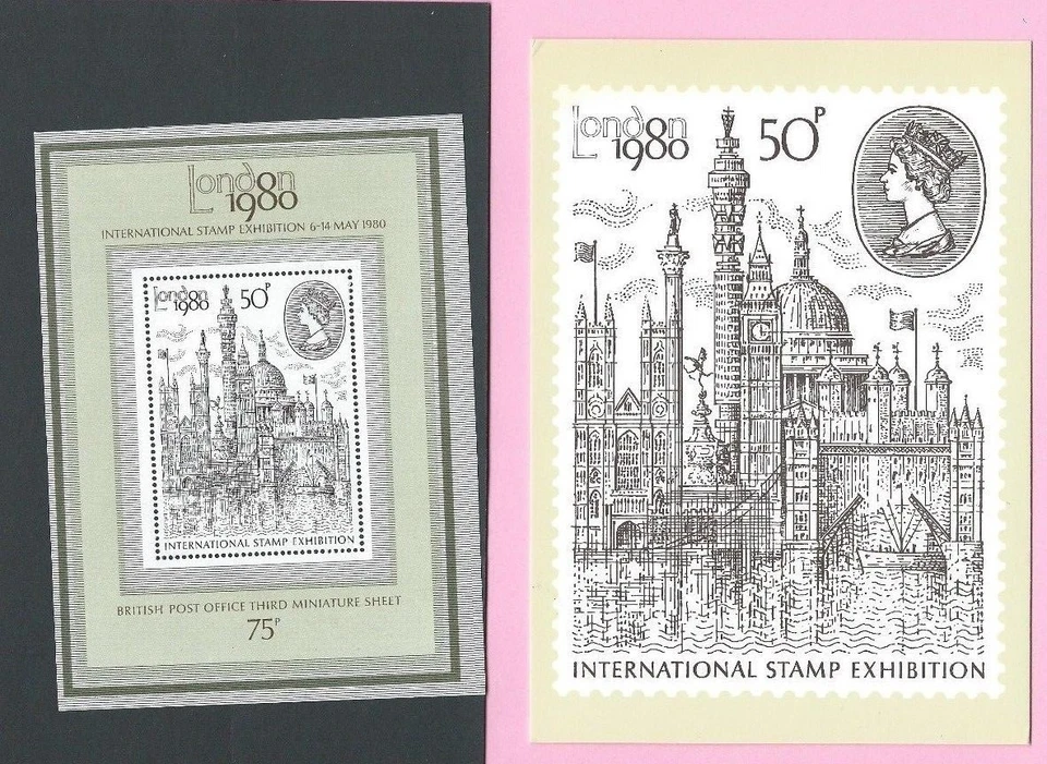 GB 1980 PHQ Card #43 & Mini Sheet MS1119 - INTERNATIONAL STAMP EXHIBITION - Mint - Image 1 of 1
