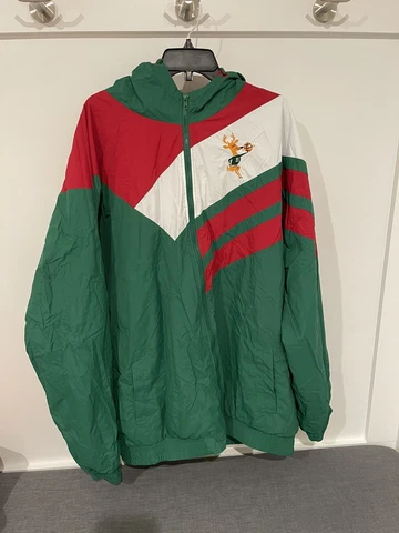 NWOT - Mitchell & Ness Milwaukee Bucks 2XLT Wind Jacket - Hardwood Classics Cover