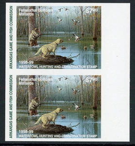 ARKANSAS 1998-99 WATERFOWL HUNTING & CONSERVATION STAMP IMPERF MINT PAIR !! B93 - Picture 1 of 2