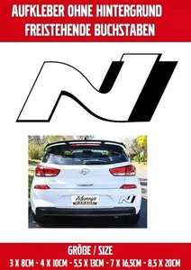 2x Hyundai "N" Performance Aufkleber Sticker Autocollat Decal i30N i20N Kona N - Picture 1 of 37