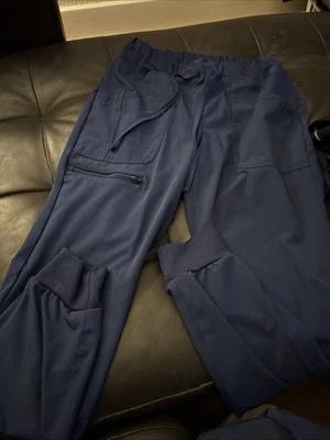 Barco One Navy Women’s Scrub Pants Size Small Jogger Pockets - Image 1 of 4