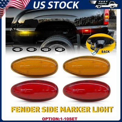 Marcador lateral LED ámbar/rojo 4-40X para GMC Sierra 3500HD 1999-14 doble platón Foto 1 de 4