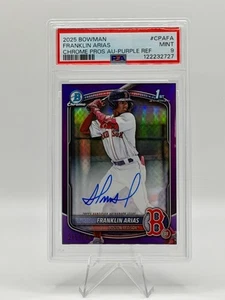2025 Bowman Franklin Arias 1st Chrome Prospect Auto Purple Refractor /250 PSA 9 - Bild 1 von 2