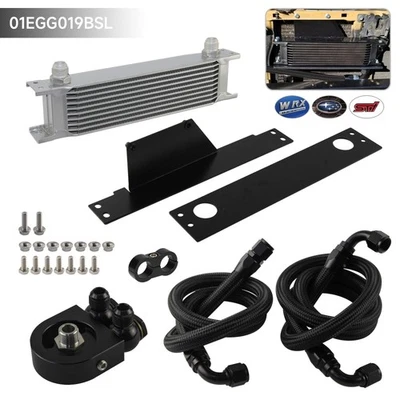 Kit de enfriador de aceite AN10 de 10 filas para Subaru Impreza WRX STi 2001-2005 2,0 L 2,5 L plateado Foto 1 de 4