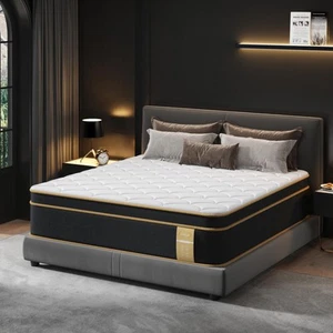 King Size Mattress, 14 Inch Gel Memory Foam Hybrid Mattress in a Box with Ind... - Picture 1 of 7