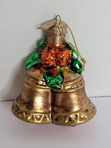 Vintage 2002 Thomas Pacconi Classics Glas Feiertag Weihnachten Glocken Ornament 3" - Bild 1 von 9