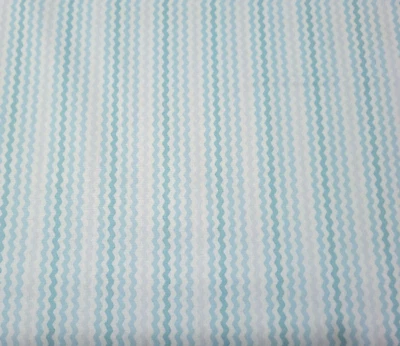 Sorbets BTY Quilting Treasures Tonal Aqua Blue Wavy Stripe on White - Image 1 of 3