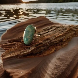 Size 9.5 Chrysoprase Gemstone Ring -925 Sterling Silver plated-New ! - Bild 1 von 3