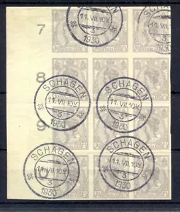 NETHERLANDS 1920-# 83 IMPERF BLOCK OF 12 = PM - KB - SCHAGEN - USED ALMOST VF - Picture 1 of 1