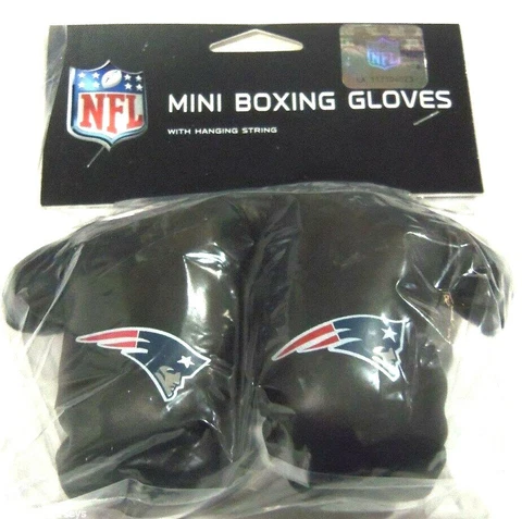 NFL New England Patriots 4 Inch Mini Boxing Gloves for Mirror by Fremont Die Cover