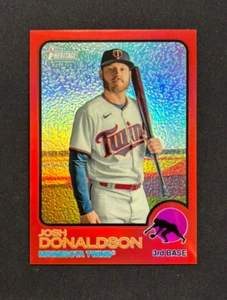 2022 Topps Heritage Josh Donaldson Red Chrome Refractor /573 #110 Twins - Picture 1 of 2