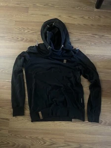 NAKETANO Women's Black Pullover Patch Logo Hoodie Size Small - Picture 1 of 2