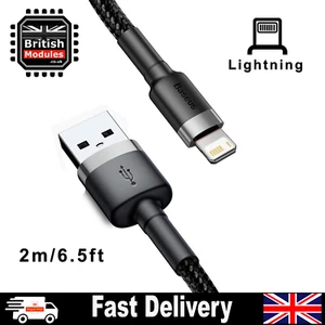2M Heavy Duty Braided iPhone Lightning Charger Cable Fast Charging MFi-Certified - Picture 1 of 10