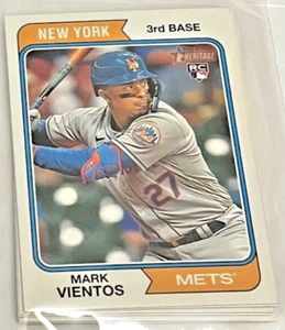 12 2023 Topps Heritage MARK VIENTOS RC METS #124 ROOKIE LOT - Picture 1 of 1
