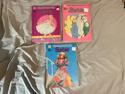 Barbie Golden Deluxe Coloring Book Lot of 3 Vintage 1980's 1990's Books - Image 1 of 4