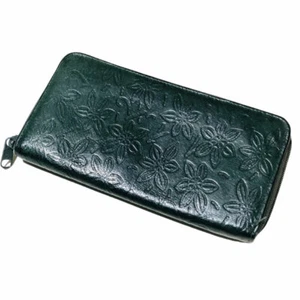 Billetera Mundi Verde En relieve Floral con Cremallera Alrededor Bolsillo - Imagen 1 de 6