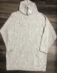 Express Women’s Winter X-Large Gray Sweater Dress Long Sleeve Cowl Neck Knit - Picture 1 of 5