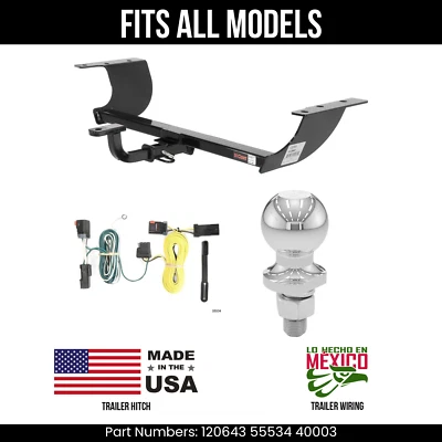 For 11-14 Dodge Challenger Trailer Hitch 4 Pin Wiring 2" Ball Fits All Curt 3.5K - Изображение 1 из 4