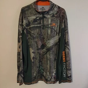 Mossy Oak Shirt XL Mens Break Up Infinity Pattern Scent Factor 1/4 Zip Polyester - Picture 1 of 12