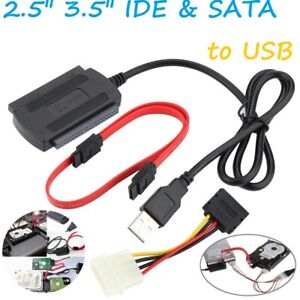 SATA/PATA/IDE to USB 2.0 Adapter Converter Cable for 2.5/3.5 Hard Disk Drive DVD