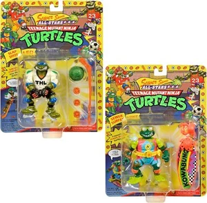 Tortugas Ninja Adolescentes Mutantes Alcantarilla Deportes Todas las Estrellas Slap Shot Leo & Surfer Mike - Imagen 1 de 3