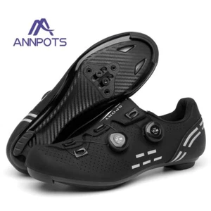 Men Speed Road Bike Sneakers Carbon Cycling Shoes MTB Cleats Bicycle SPD Pedals - Picture 1 of 42