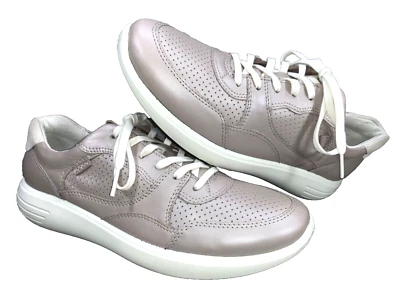 Zapatos para correr ECCO Soft 7 para mujer talla 9 cuero gris rosa 46061352050 Foto 1 de 4