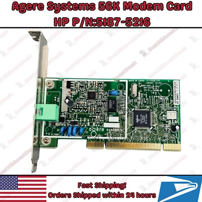 Agere Systems HP P/N:5187-5216 D-11561 # / A1A KB5817 Fax Modem Card 56K - Image 1 of 4