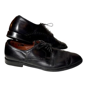 ALLEN EDMONDS MADISON AVE Dress Shoes Cap Toe Derby Black Leather Men’s 15D - Picture 1 of 8