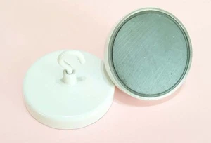 Powerful Ceramic / Ferrite Hook Magnet Hanger D2.25" x 0.42" thick - Pack of 2 - Picture 1 of 1