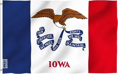 Anley Fly Breeze 3x5 Foot Iowa State Flag - Iowa IA Flags Polyester - Image 1 of 4