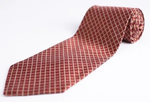 Daniel de Fasson Mens Silk Tie Diamond Geometric Gold Necktie 59"L 4"W - Picture 1 of 6